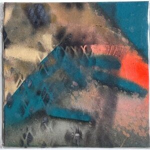 ‘Memories’ Marksman Series:  Mixed Media Art Piece Teal and Coral Accents